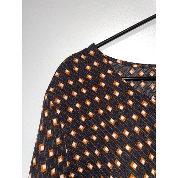 Apt. 9 Womens Geometric Print Blouse XXL Black & Orange - Picture 6 of 8